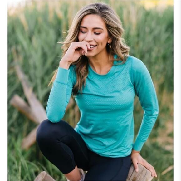 Zyia teal chill long T-RC long sleeve active top - Picture 1 of 6